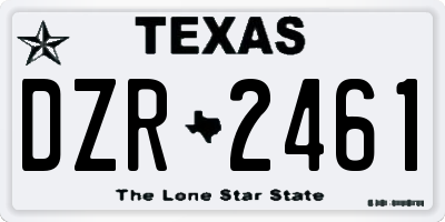 TX license plate DZR2461