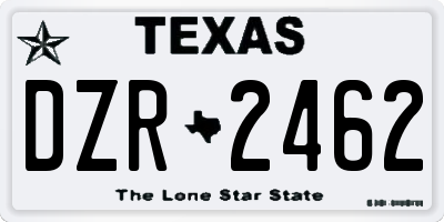 TX license plate DZR2462