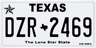 TX license plate DZR2469