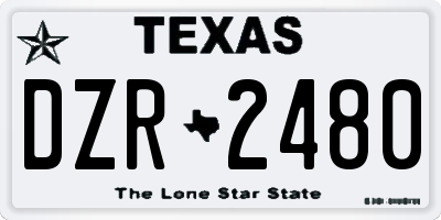 TX license plate DZR2480