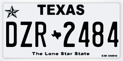 TX license plate DZR2484