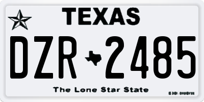 TX license plate DZR2485