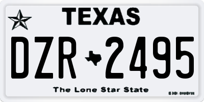 TX license plate DZR2495