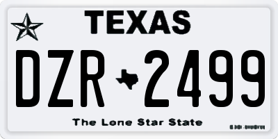 TX license plate DZR2499