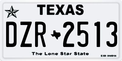 TX license plate DZR2513