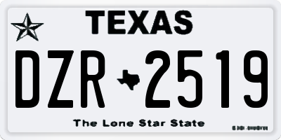 TX license plate DZR2519