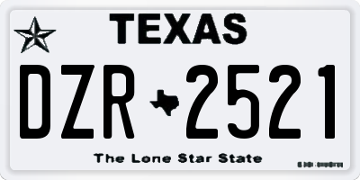 TX license plate DZR2521