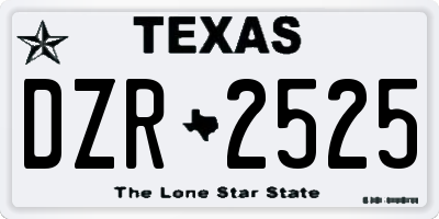 TX license plate DZR2525