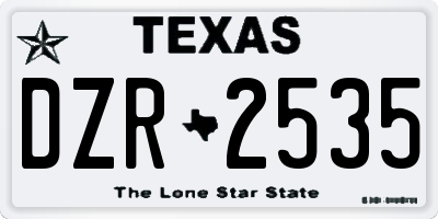 TX license plate DZR2535