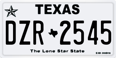 TX license plate DZR2545