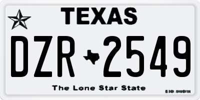 TX license plate DZR2549