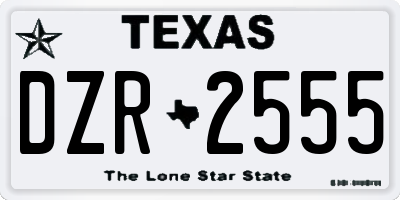 TX license plate DZR2555