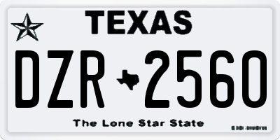 TX license plate DZR2560