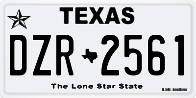 TX license plate DZR2561