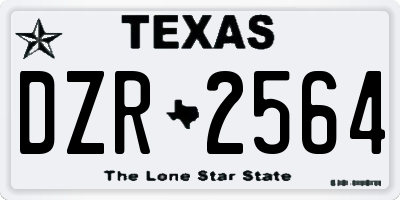 TX license plate DZR2564