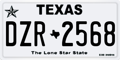 TX license plate DZR2568