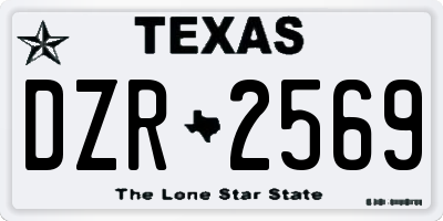 TX license plate DZR2569