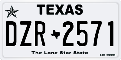 TX license plate DZR2571