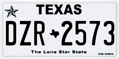 TX license plate DZR2573