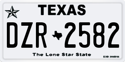 TX license plate DZR2582