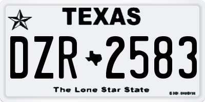 TX license plate DZR2583
