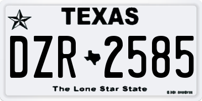 TX license plate DZR2585