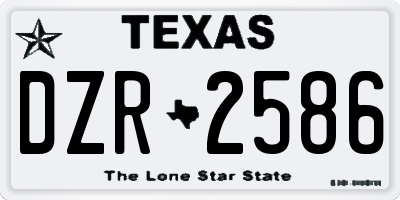TX license plate DZR2586
