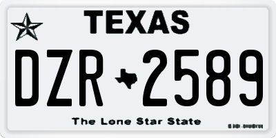 TX license plate DZR2589