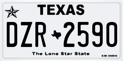 TX license plate DZR2590