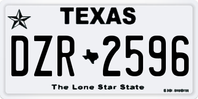 TX license plate DZR2596