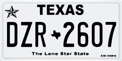 TX license plate DZR2607