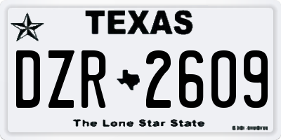 TX license plate DZR2609