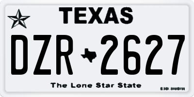 TX license plate DZR2627