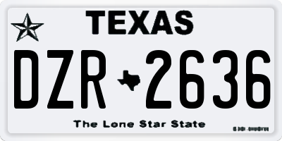 TX license plate DZR2636