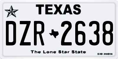 TX license plate DZR2638