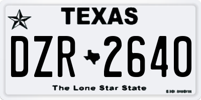 TX license plate DZR2640