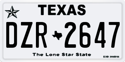 TX license plate DZR2647