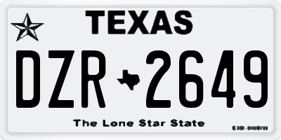 TX license plate DZR2649