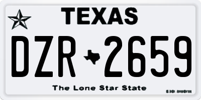 TX license plate DZR2659