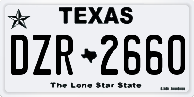 TX license plate DZR2660