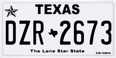 TX license plate DZR2673