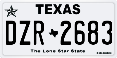TX license plate DZR2683