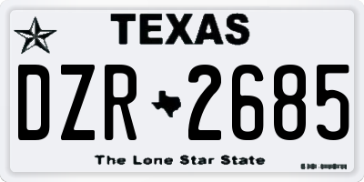 TX license plate DZR2685