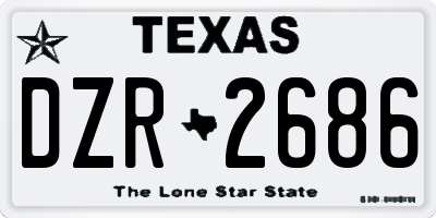 TX license plate DZR2686