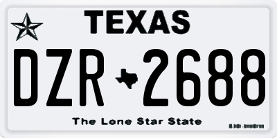 TX license plate DZR2688
