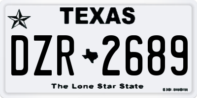 TX license plate DZR2689