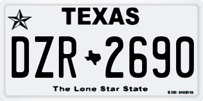 TX license plate DZR2690