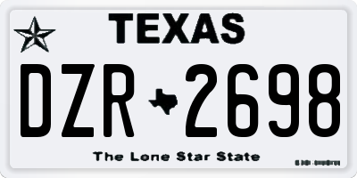 TX license plate DZR2698