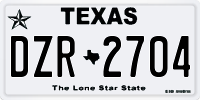 TX license plate DZR2704