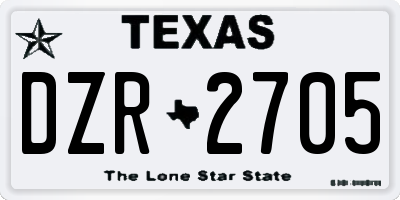 TX license plate DZR2705